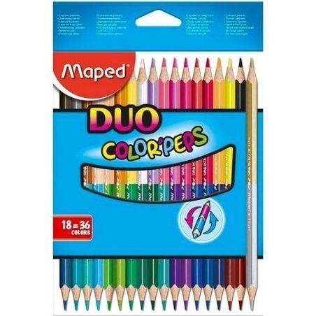 Matite colorate Maped Duo Color' Peps Multicolore 18 Pezzi Doppia punta (12 Unità)