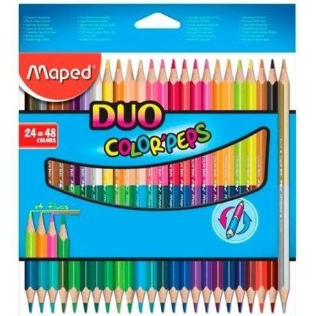 Matite colorate Maped Duo Color' Peps Multicolore 24 Pezzi Doppia punta (12 Unità)