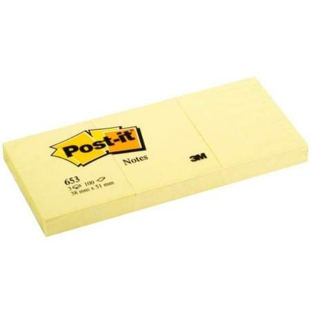 Block Notes Post-it 653 20 Pezzi Pack Giallo 100 fogli 38 x 51 mm (36 Unità)