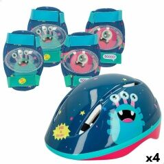 Kit casco e ginocchiere Colorbaby Mostro (4 Unità)