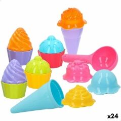 Set di giocattoli per il mare Colorbaby 15 Pezzi Stampini Gelato Cupcake (24 Unità)