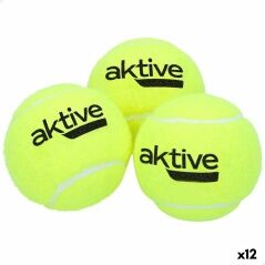 Palline da Tennis Aktive 3 Pezzi Giallo 12 Unità