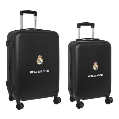 Set di valigie Real Madrid C.F. + mediano 24 Trolley Blu Marino 40 x 63 x 26 cm (2 Pezzi)