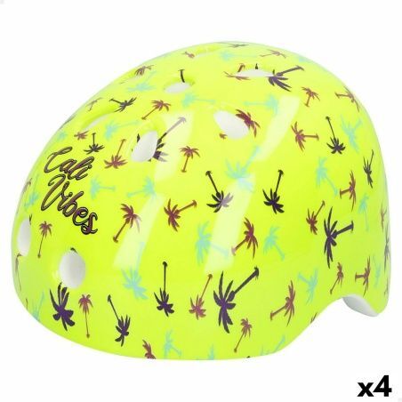 Casco da Ciclismo per Bambini Colorbaby Neon Cali Vibes Giallo (4 Unità)