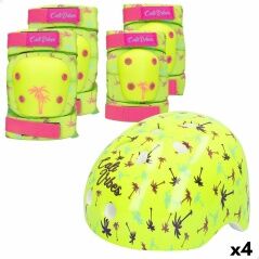 Set di Protezione Sportiva Colorbaby Neon Cali Vibes Giallo (4 Unità)