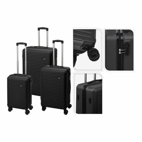 Set of suitcases Proworld dg4700050 Black 50 x 30 x 73,5 cm 44 x 27 x 65 cm 37 x 23 x 56 cm (3 Pieces)