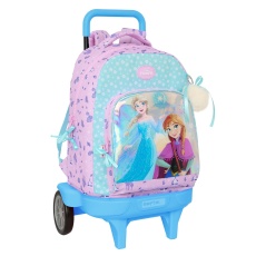 School Rucksack with Wheels Frozen Cool days Violet Sky blue 33 x 45 x 22 cm