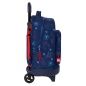 School Rucksack with Wheels Spider-Man Neon Navy Blue 33 x 45 x 22 cm