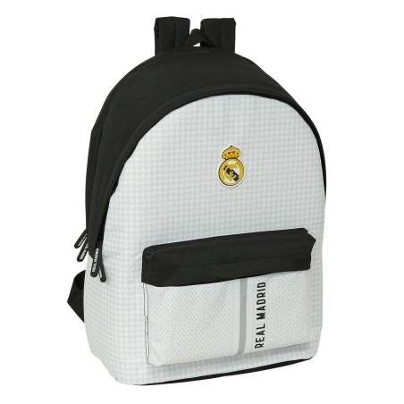 Zaino per Portatile Real Madrid C.F. 24/25 Bianco Grigio 31 x 44 x 18 cm 15,6"