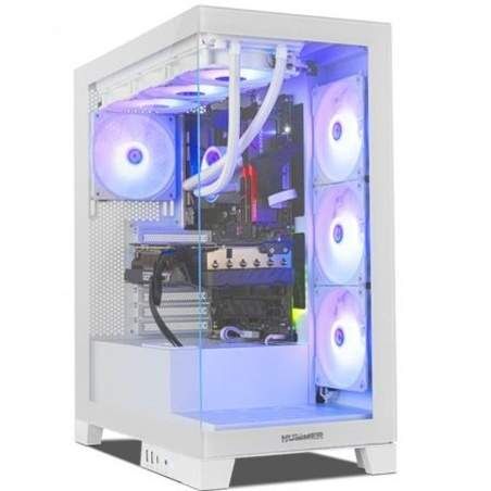 Case computer desktop ATX Nox NXHUMMERGLOCKWH Bianco