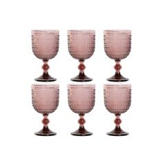 Set di Bicchieri Home ESPRIT Rosa Cristallo 325 ml (6 Unità)