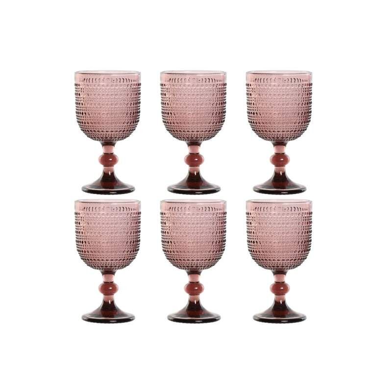 Set di Bicchieri Home ESPRIT Rosa Cristallo 325 ml (6 Unità)