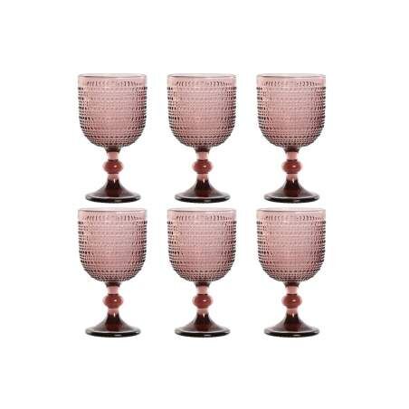 Set di Bicchieri Home ESPRIT Rosa Cristallo 325 ml (6 Unità)