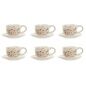 Set di 6 Tazze con Piatto Home ESPRIT Giallo Bianco Rosa Lilla Metallo Dolomite 180 ml