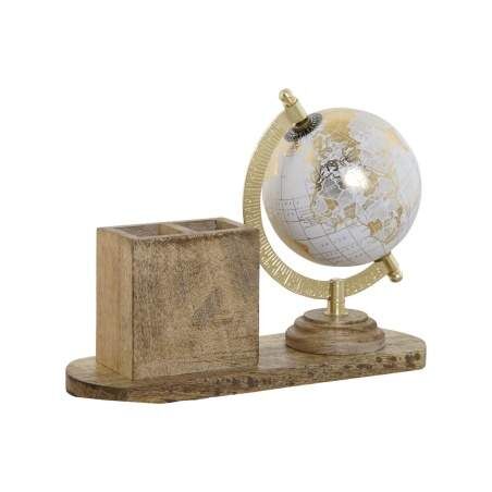 Globe Home ESPRIT White Brown PVC Mango wood 24 x 8 x 19 cm