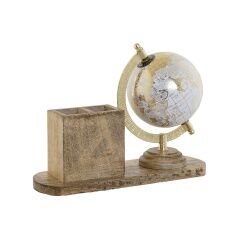 Globe Home ESPRIT White Brown PVC Mango wood 24 x 8 x 19 cm