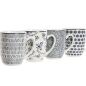 Set di 4 Tazze Mug Home ESPRIT Azzurro Bianco Porcellana 340 ml