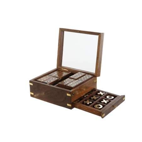 Games Home ESPRIT Wood Crystal 15 x 15 x 7 cm