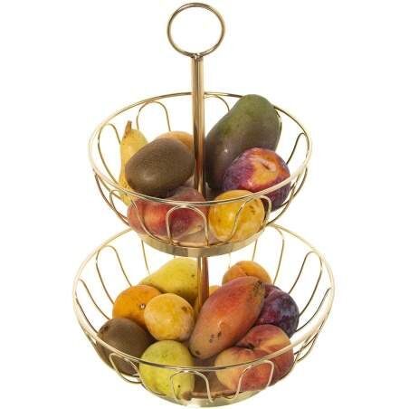 Fruit Bowl Alexandra House Living Golden Metal 28 x 42 cm