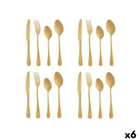 Cutlery Set Golden Stainless steel (6 Units)