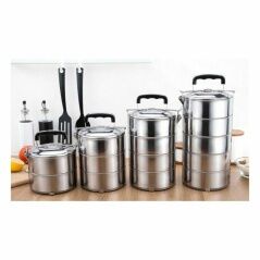 Set di scatole porta pranzo Privilege Acciaio inossidabile Impilabile Acciaio 14 cm (6 Unità) (3 pcs)