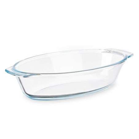 Serving Platter With handles Transparent Borosilicate Glass 700 ml 23,6 x 5,3 x 13 cm (18 Units)