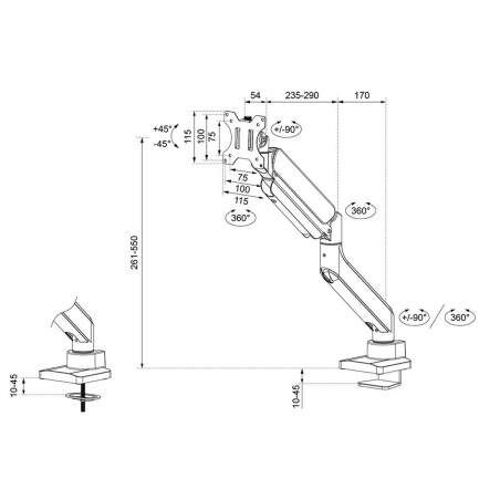 Screen Table Support Neomounts DS70PLUS-450WH1