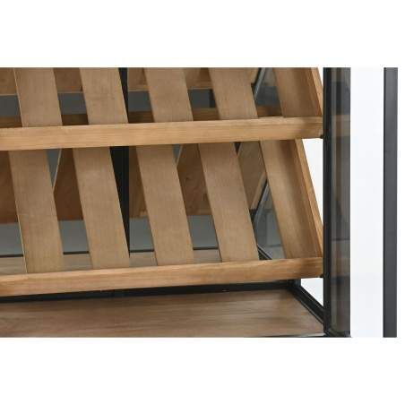 Bottle rack Home ESPRIT Black Natural Wood Metal 60 x 33 x 169 cm