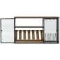 Portabottiglie Home ESPRIT Nero Naturale Legno Metallo Cristallo 102 x 32 x 60 cm