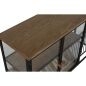 Portabottiglie Home ESPRIT Nero Naturale Legno Metallo Cristallo 102 x 32 x 60 cm