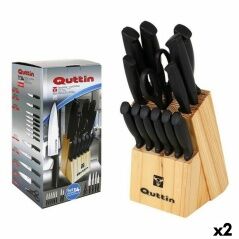 Set di Coltelli con Supporto in Legno Quttin 47718 (14 pcs) 14 Parti (2 Unità)