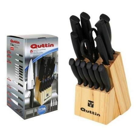 Set di Coltelli con Supporto in Legno Quttin 47718 (14 pcs) 14 Parti (2 Unità)