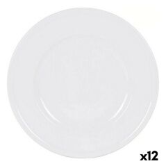 Flat Plate Inde Olympia White Porcelain Ø 31 cm (12 Units) (ø 31 cm)