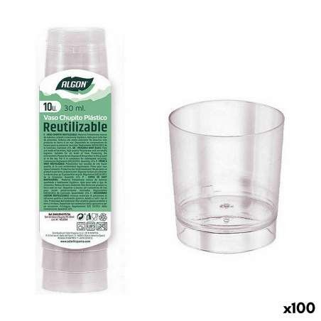 Set di Bicchierini da Chicchetto Algon Riutilizzabile polistirene 10 Pezzi 30 ml (100 Unità)