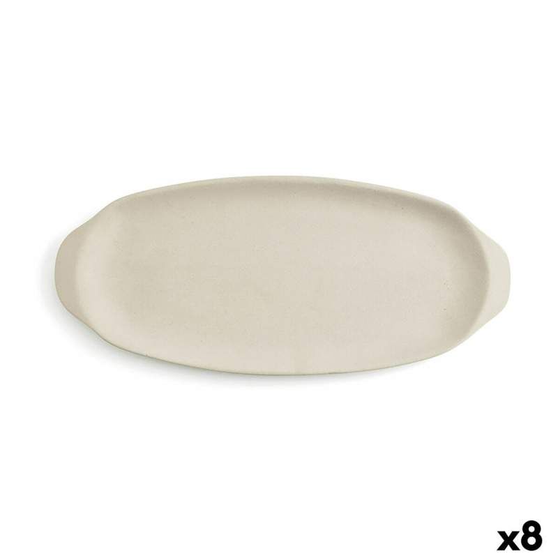 Vassoio per aperitivi Quid Mineral Gres Beige Ceramica 13 x 30,5 cm (8 Unità)