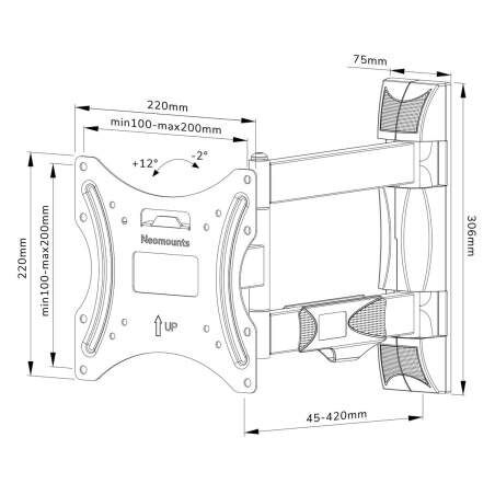 Supporto TV Neomounts WL40-550BL12 32-55" 35 kg