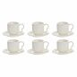 Set of 6 Cups with Plate DKD Home Decor White Natural Porcelain 90 ml 26 x 12 x 25 cm