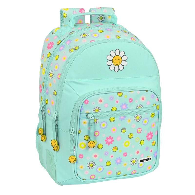 Zaino Scuola Smiley Summer fun Turchese (32 x 42 x 15 cm)