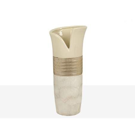 Vase Romimex Champagne Mother of pearl Ceramic 15 x 35 x 14 cm