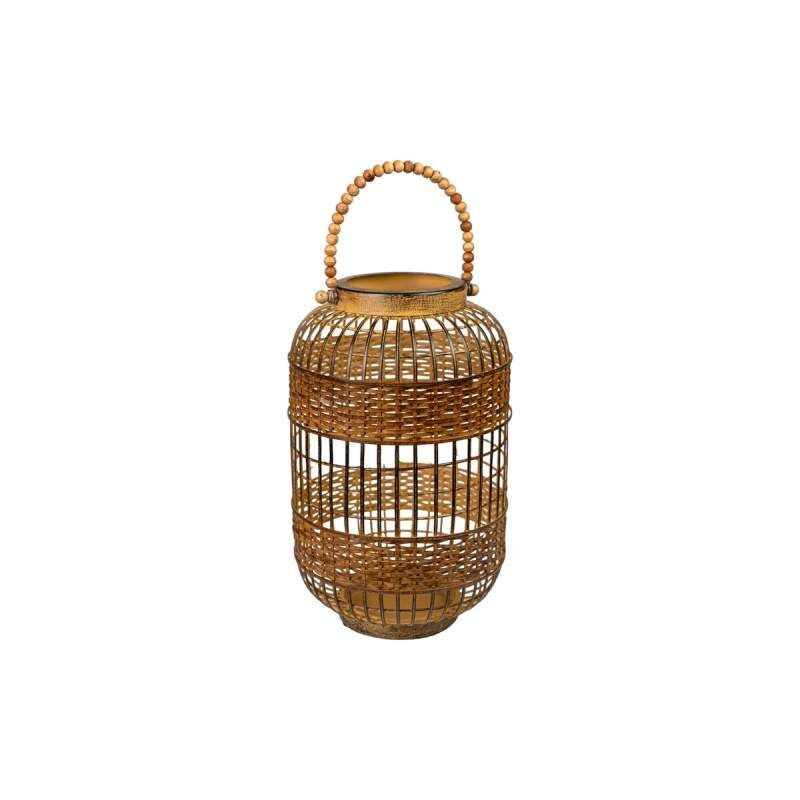 Lantern Romimex Brown Metal 22 x 34 x 22 cm