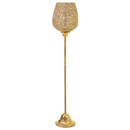 Candleholder Alexandra House Living Golden Glass Iron 19 x 93 x 19 cm