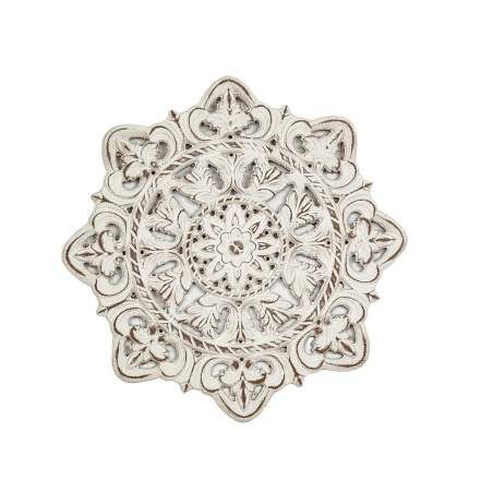 Wall Decoration Romimex White MDF Wood 40 x 40 x 2 cm