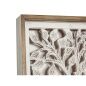 Wall Decoration Romimex White Natural MDF Wood 60 x 60 x 4 cm