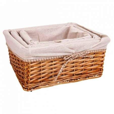 Set of Baskets Alexandra House Living Natural wicker Willow wood 3 Pieces