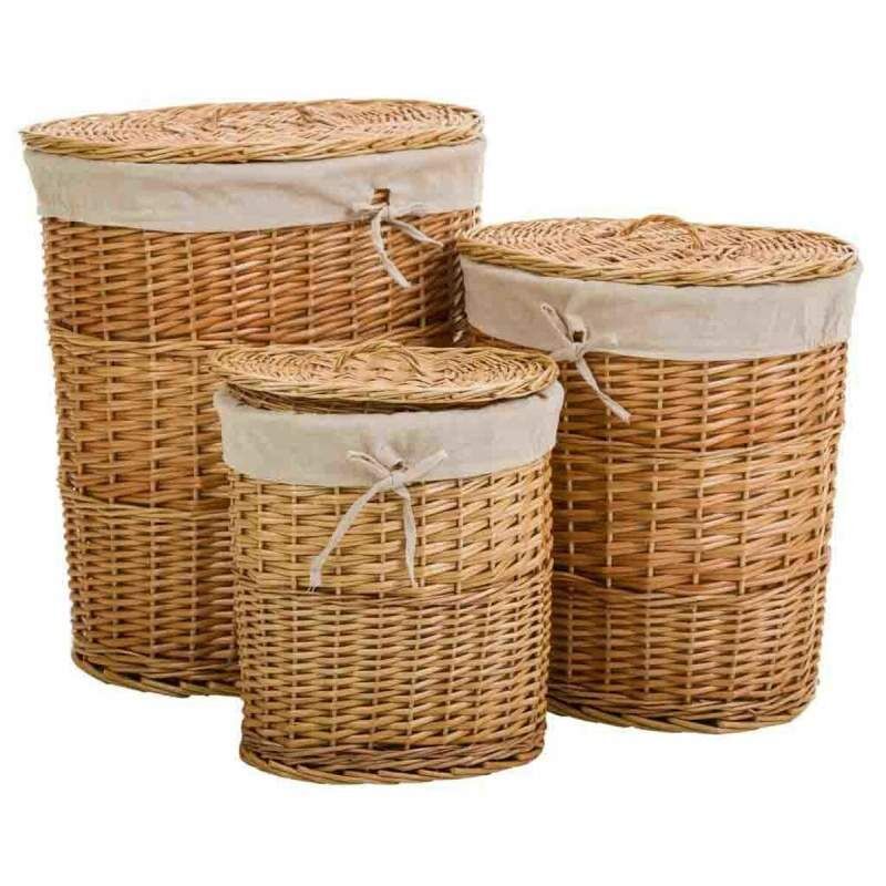 Set of Baskets Alexandra House Living Natural wicker Willow wood 3 Pieces