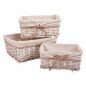 Set di Cesti Alexandra House Living Bianco vimini Legno di salice 3 Pezzi