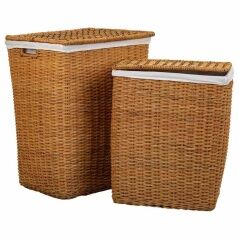 Set of Baskets Alexandra House Living Brown Polyester Rattan 2 Pieces