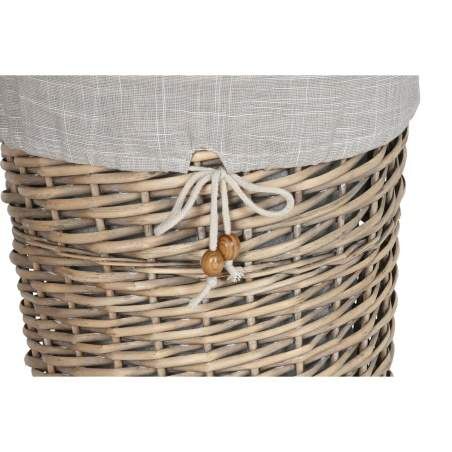 Set di Cestini Home ESPRIT Beige Naturale vimini 45 x 45 x 55 cm 3 Pezzi