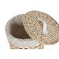 Basket set Home ESPRIT Green Natural wicker 45 x 45 x 55 cm 3 Pieces