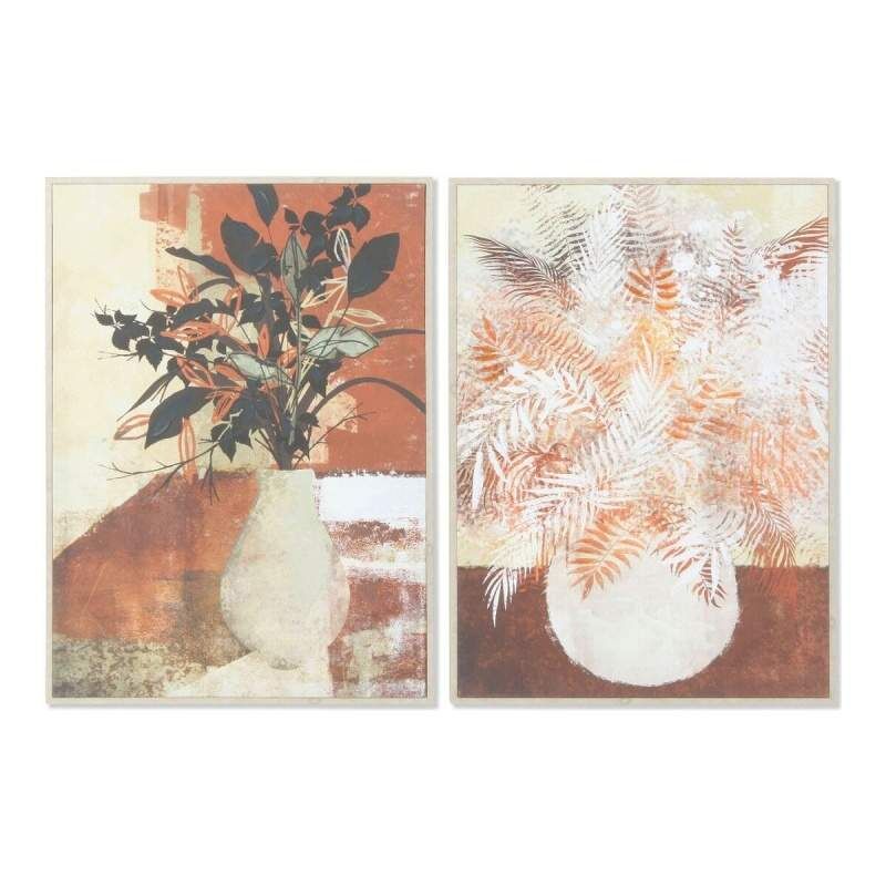 Painting DKD Home Decor 52 x 2,7 x 72 cm Plant Scandinavian (2 Units)